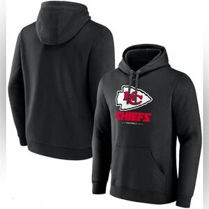 Men's XL Kansas City Chiefs Black Logo Team Lockup
Fitted Pullover Hoodie NEW
